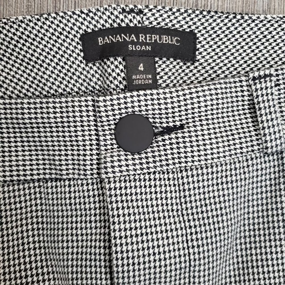 Banana Republic Sloan Houndstooth Straight Leg Pant Size 4, Black, White